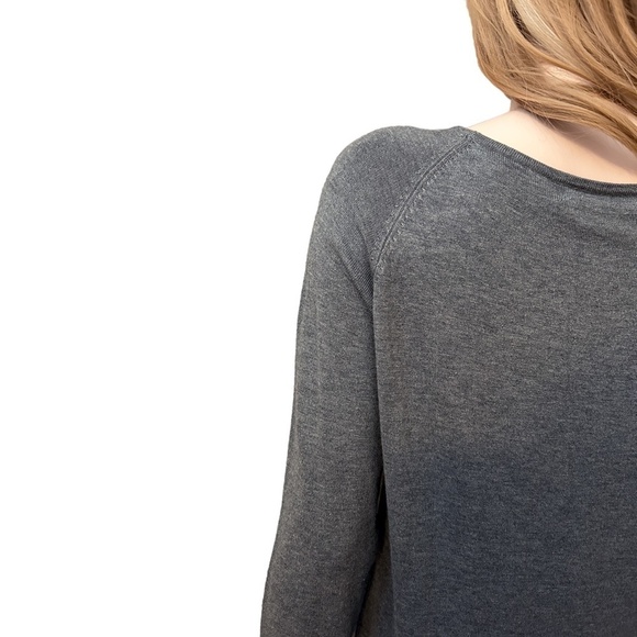 ONLY Mila Sweater Lacy Long Sleeve Pullover Knit Super Soft Viscose Grey - Picture 8 of 13